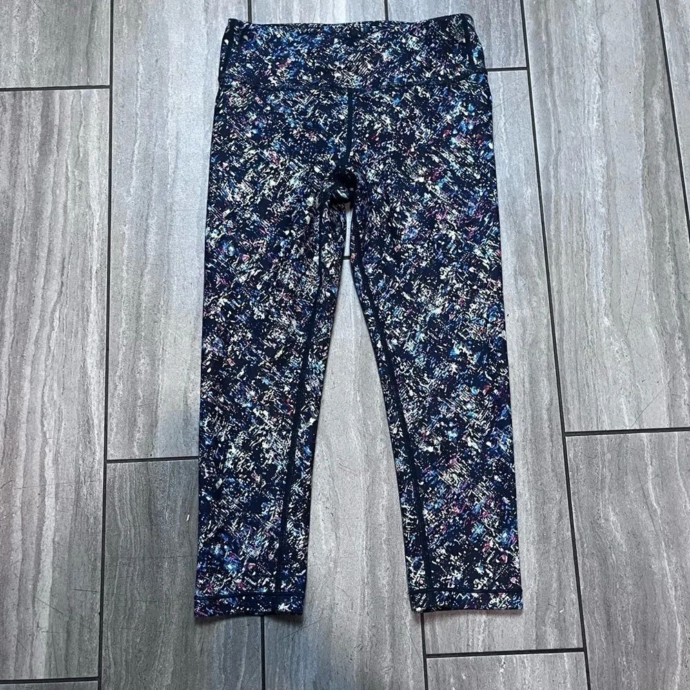 Athleta Girls Black & Multicolor Chit Chat Tight Leggings Size large 12